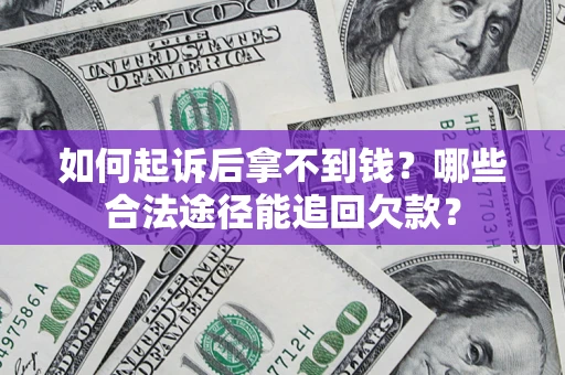 武汉如何起诉后拿不到钱？哪些合法途径能追回欠款？