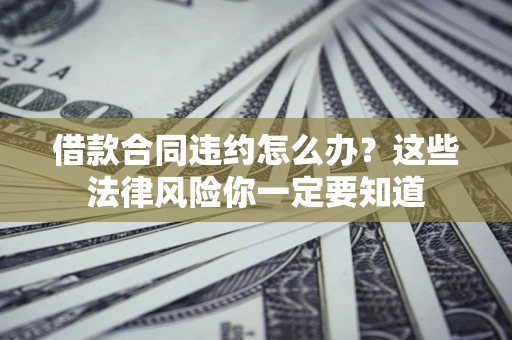 武汉借款合同违约怎么办？这些法律风险你一定要知道